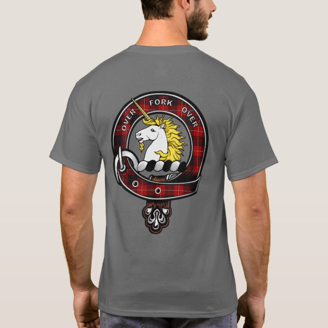 Cunningham Tartan Clan Badge  T-Shirt (Back)
