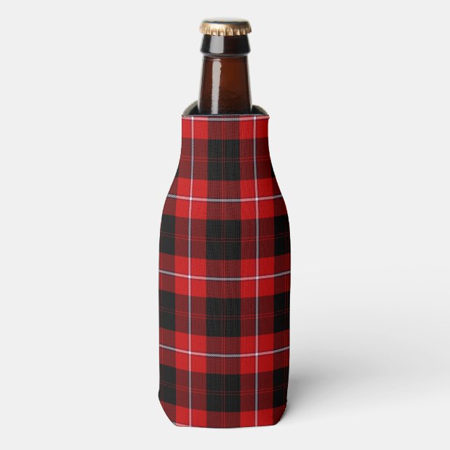 Cunningham Tartan Red Black Plaid Bottle Cooler (Bottle Front)