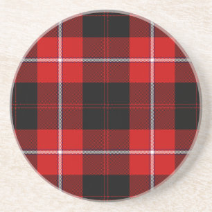 Cunningham Tartan Red Black Plaid Coaster