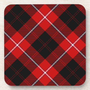 Cunningham Tartan Red Black Plaid Coaster
