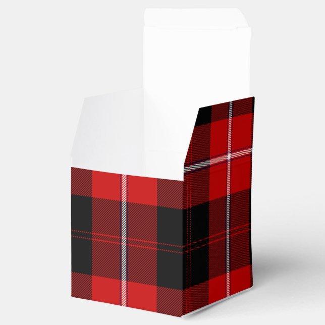 Cunningham Tartan Red Black Plaid Favour Box (Opened)