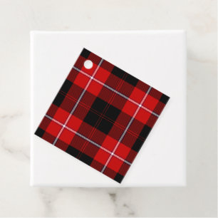Cunningham Tartan Red Black Plaid Favour Tags