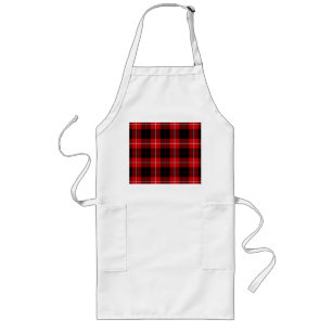 Cunningham Tartan Red Black Plaid Long Apron