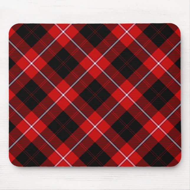 Cunningham Tartan Red Black Plaid Mouse Mat (Front)