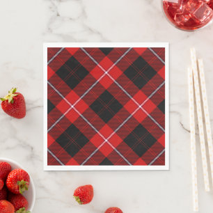 Cunningham Tartan Red Black Plaid Napkin