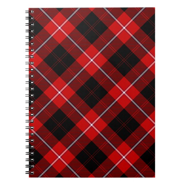 Cunningham Tartan Red Black Plaid Notebook (Front)