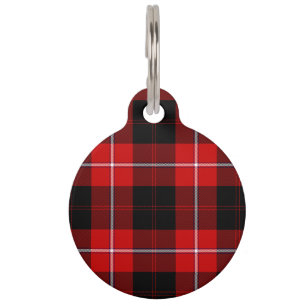 Cunningham Tartan Red Black Plaid Pet Tag