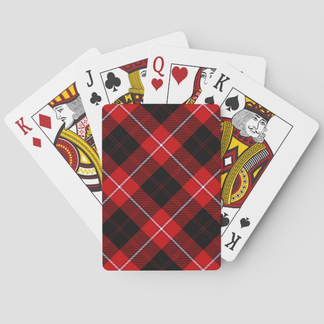 Cunningham Tartan Red Black Plaid Playing Cards (Back)