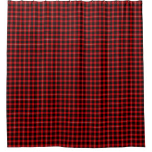 Cunningham Tartan Red Black Plaid Shower Curtain
