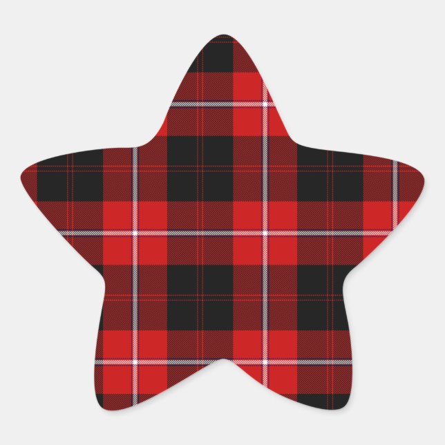 Cunningham Tartan Red Black Plaid Star Sticker (Front)