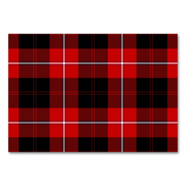 Cunningham Tartan Red Black Plaid Table Number (Front)