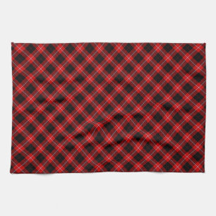 Cunningham Tartan Red Black Plaid Tea Towel