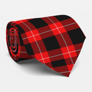 Cunningham Tartan Red Black Plaid Tie