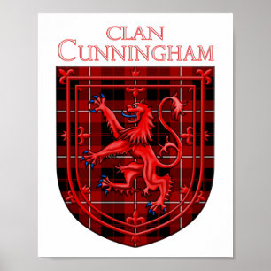 Cunningham Tartan Scottish Plaid Lion Rampant Poster