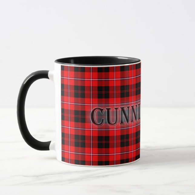 Cunningham Tartan with the Last Name Mug (Left)