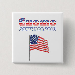 Cuomo Patriotic American Flag 2010 Elections 15 Cm Square Badge