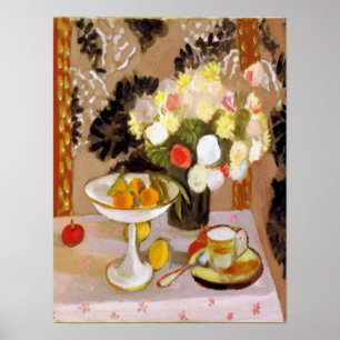 Cup and Flowers Poster