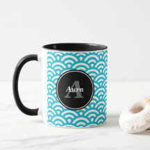 Cup blue Waves - customized Name