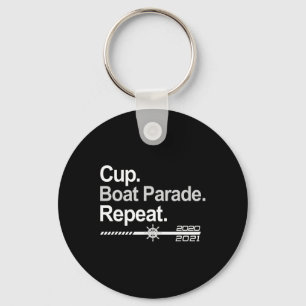 Cup Boat Parade Repeat Funny Hockey Fans Boating Key Ring