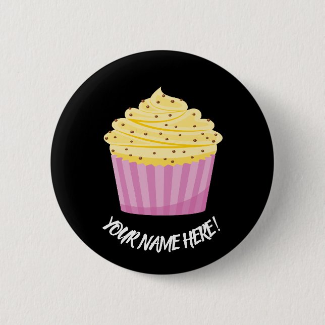 Cup Cake and Hearts 6 Cm Round Badge (Front)