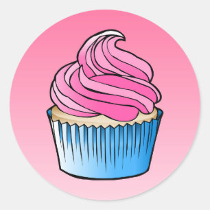 Cup Cake Classic Round Sticker