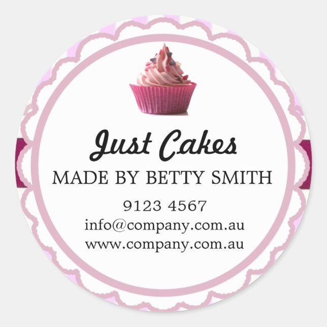 Cup Cake Stricker Classic Round Sticker (Front)