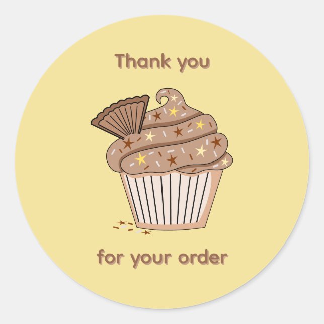 Cup Cake Thank You Sticker (Front)