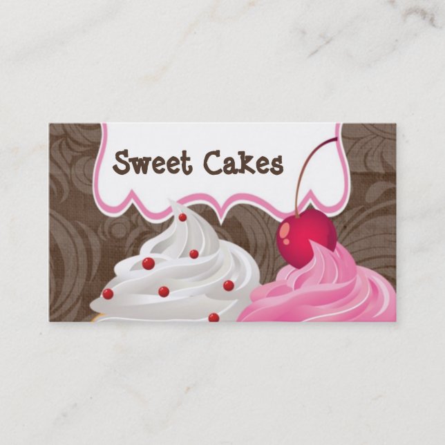 Cup Cakes Bakery Sweet Treats Business Card (Front)