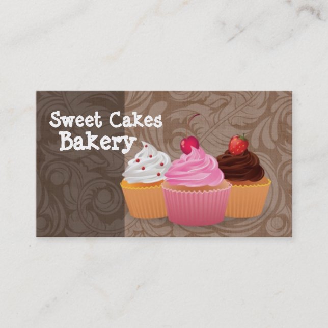 Cup Cakes Bakery Sweet Treats Business Card (Front)