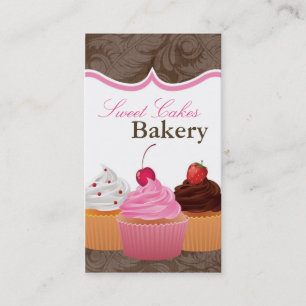 Cup Cakes Bakery Sweet Treats Business Card