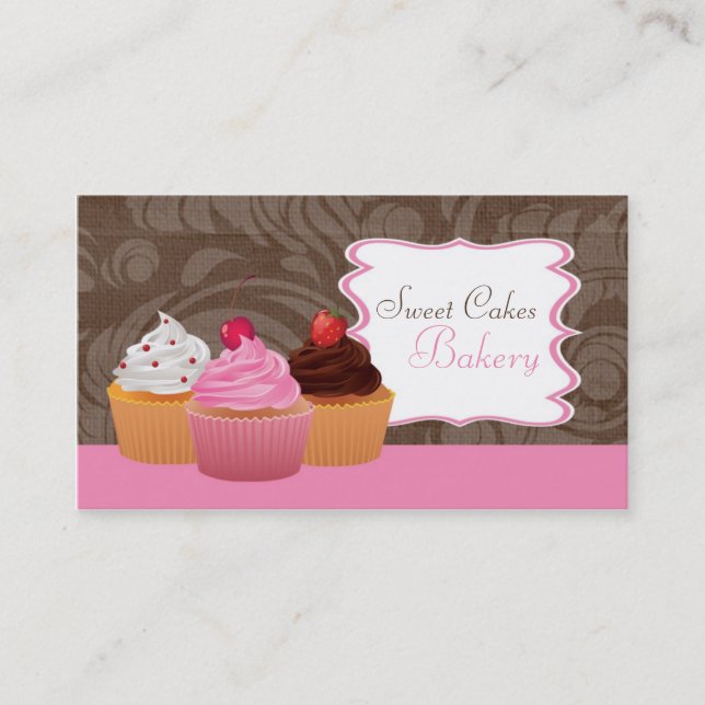 Cup Cakes Bakery Sweet Treats Business Card (Front)