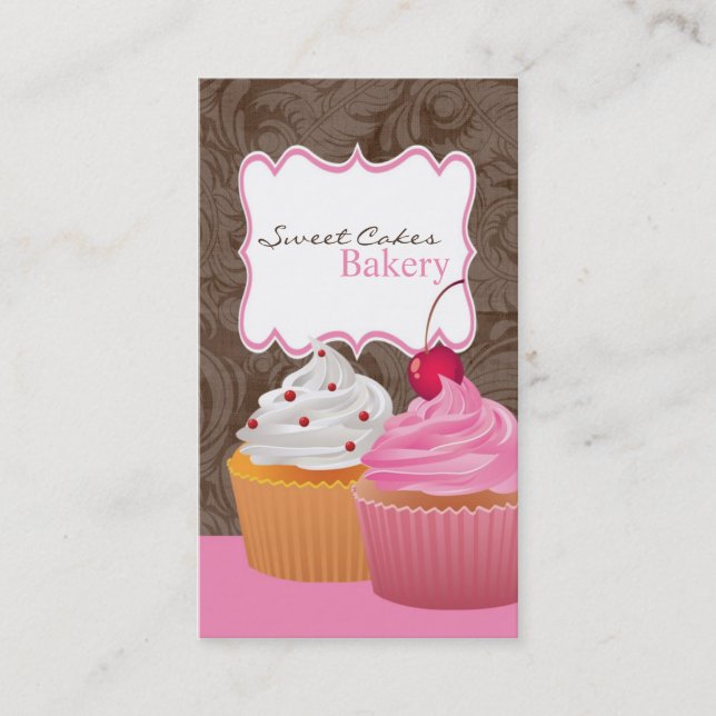 Cup Cakes Bakery Sweet Treats Business Card (Front)