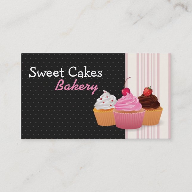 Cup Cakes Bakery Sweet Treats Business Card (Front)