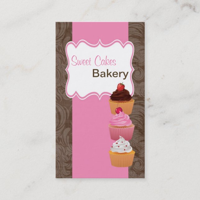 Cup Cakes Bakery Sweet Treats Business Card (Front)