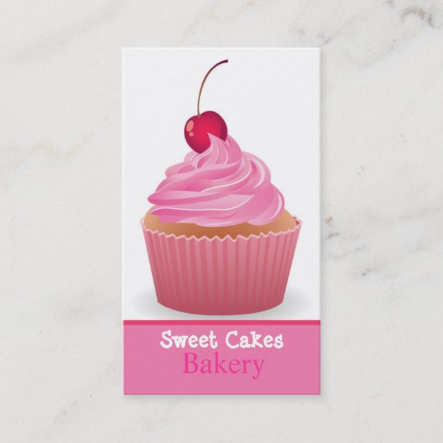 Cup Cakes Bakery Sweet Treats Business Card (Front)