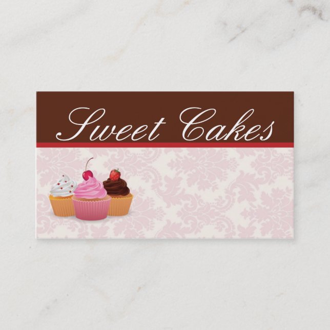 Cup Cakes Bakery Sweet Treats Business Card (Front)