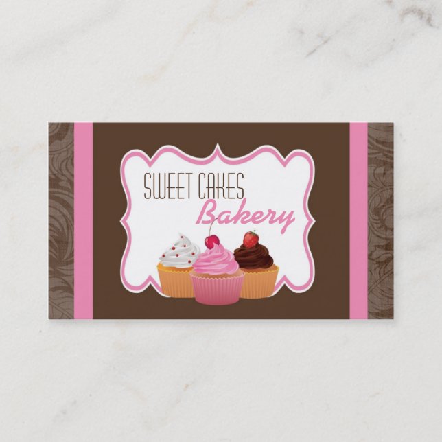 Cup Cakes Bakery Sweet Treats Business Card (Front)