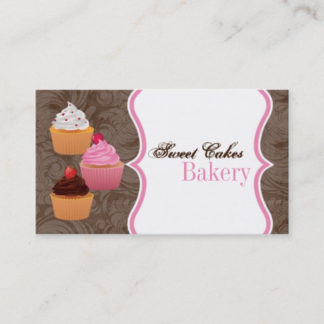 Cup Cakes Bakery Sweet Treats Business Card (Front)