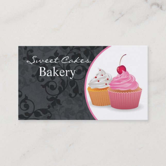 Cup Cakes Bakery Sweet Treats Business Card (Front)