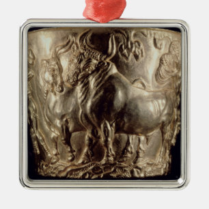 Cup, depicting a domestic bull metal tree decoration
