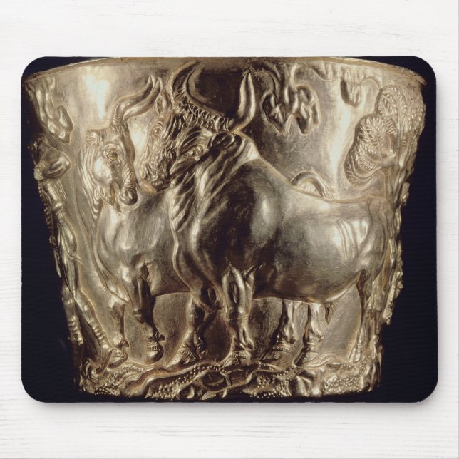 Cup, depicting a domestic bull mouse mat (Front)