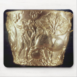 Cup, depicting a domestic bull mouse mat