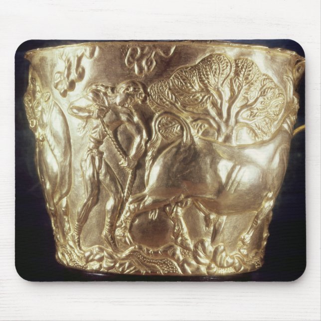 Cup, depicting a domestic bull mouse mat (Front)