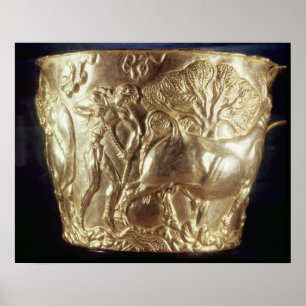 Cup, depicting a domestic bull poster