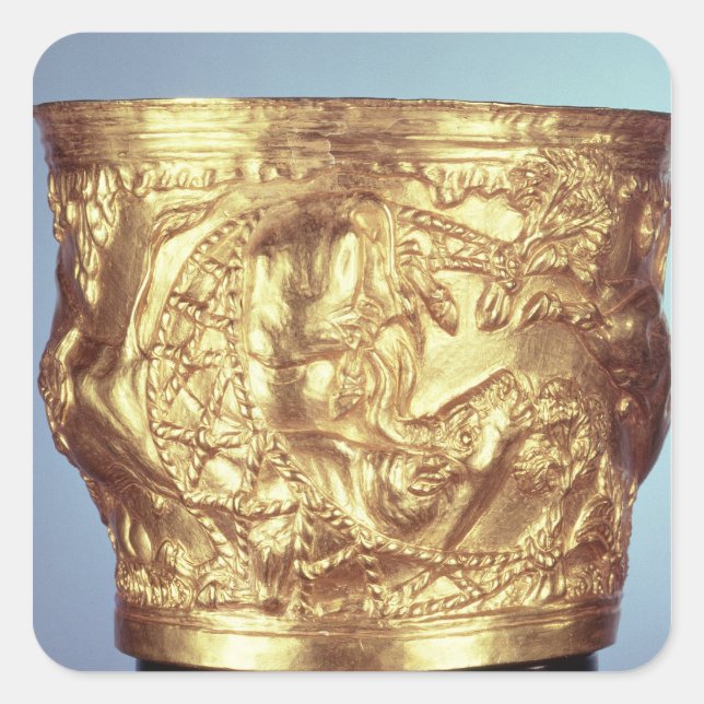 Cup, found in the royal tomb of Vaphio Square Sticker (Front)
