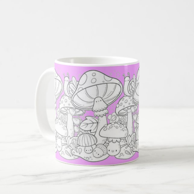 Cup, mushroom forest coffee mug (Front Left)