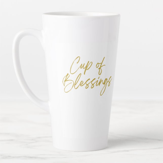 Cup of Blessings Tall Latte Mug (Left)