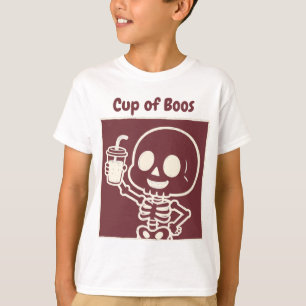 Cup of Boos Cute Skeleton Toddler Halloween T-Shirt