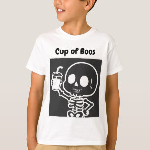 Cup of Boos Cute Skeleton Toddler Halloween T-Shirt