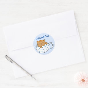 Cup of Cat-feine Kawaii Style  Classic Round Sticker